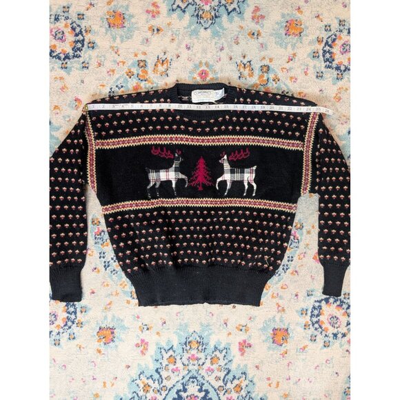 Vintage Components Susan Bristol 100% Shetland Wool Reindeer Christmas Sweater - Picture 6 of 10